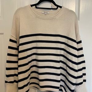 Madewell Cream and Black Striped Sweater